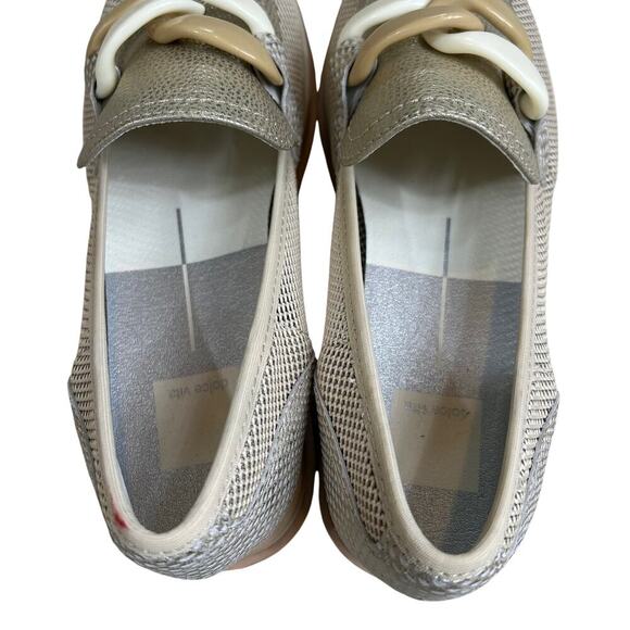 dolce vita Jhenee Platform Sneaker Size 7.5 Gold & Cream Mesh Sides - Picture 7 of 8